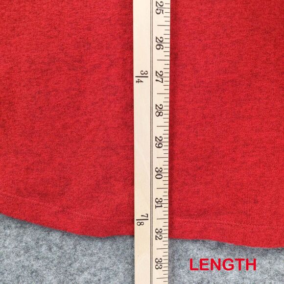 Lane Bryant Shirt Womens 26/28 Red Cowl Neck Long Sleeve Tunic Plus Size Knit - Picture 5 of 8